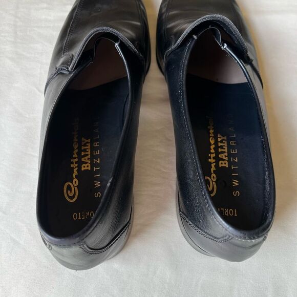 Vintage Bally Switzerland Black Leather Loafers 9.5N Men's Slip-On Dress - Picture 8 of 10